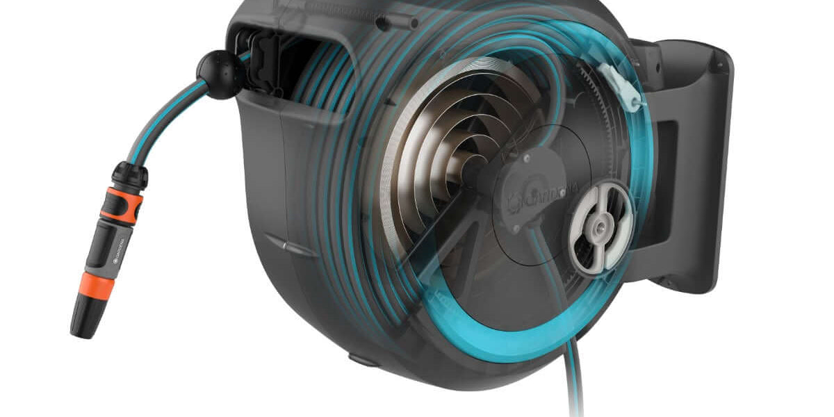 How does a retractable hose reel work?