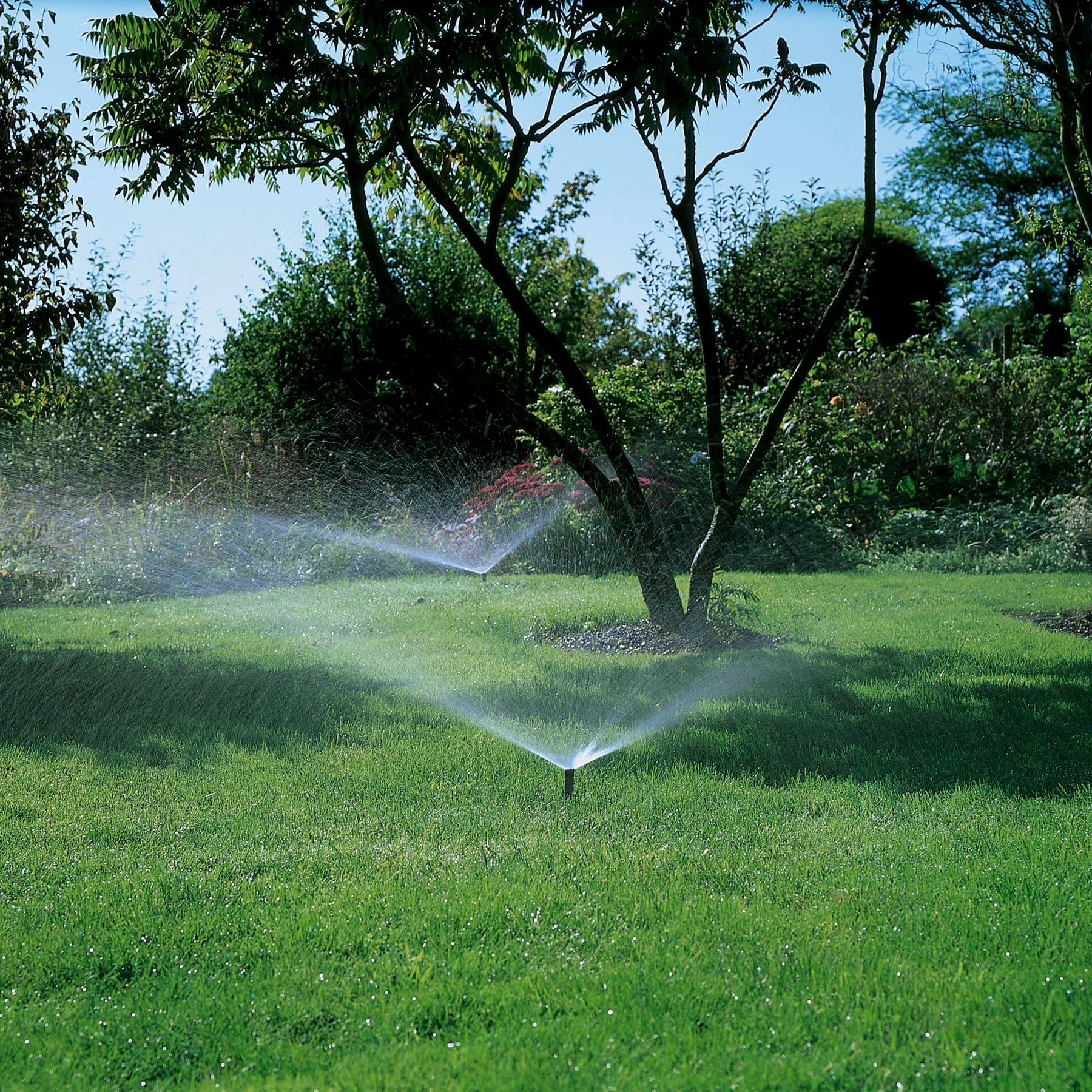 Gardena pop-up sprinkler system in action