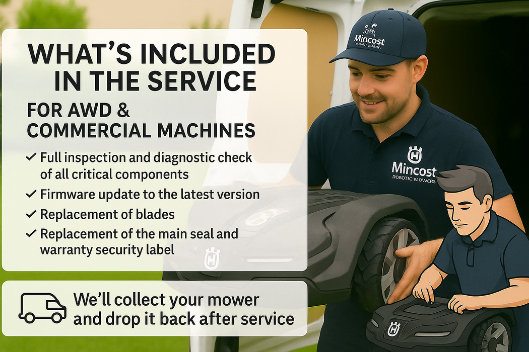 Robotic Mower Service AWD or Commercial with Collection & Drop Back