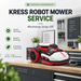 Kress standard robotic mower service – workshop drop-off, illustrated with a Kress RTKn mower