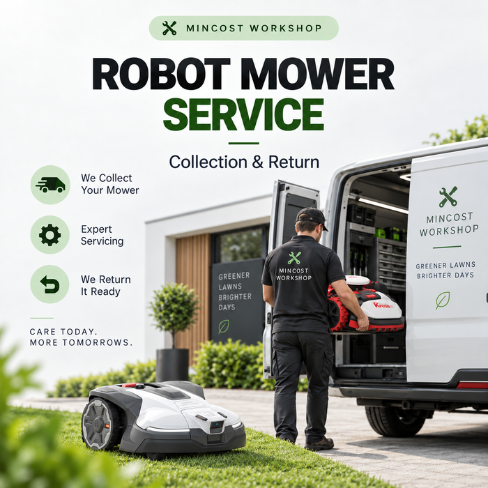 Robot mower service – collection and return for standard Husqvarna Automower and Kress RTKn mowers