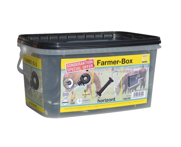 Horizont Farmer Box 97 screw-in insulators, 2 gate handles, 1 insulator chuck per 1