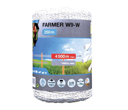 Horizont Farmer W9-W 9 strand polywire white