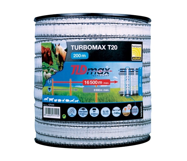 Horizont Turbomax 20mm tape 200m White