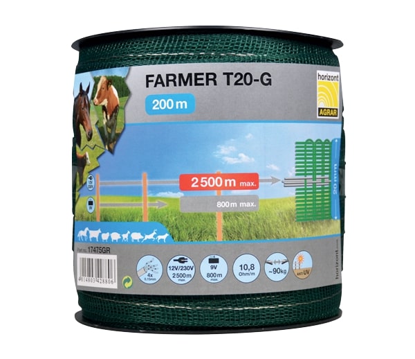 Horizont Farmer 20mm tape 200m Green